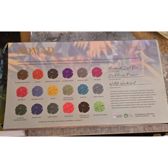 Nomad Cosmetics Intense Color Palette "Bosque Nuboso De Monteverde" - Picture 5 of 9